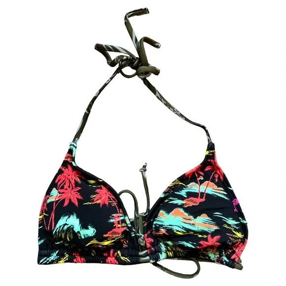 HURLEY Multicolor Print Swim Bikini Top, Size M - Picture 2 of 6